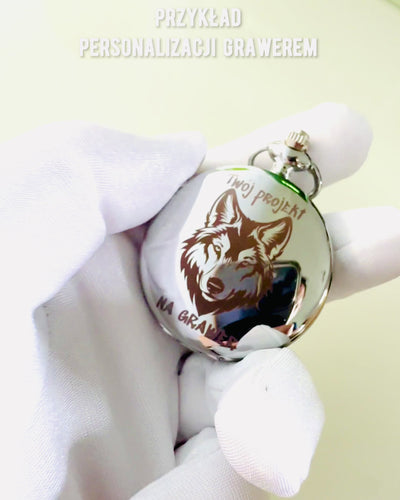 Klassieke Zakhorloge met Romeinse Cijfers en Ketting, Kwarts, Stalen Glans - zilverkleurig