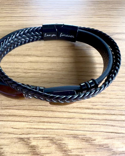 Armband Heren Magnetic Love – leren met mogelijkheid tot personalisatie met gravure als cadeau