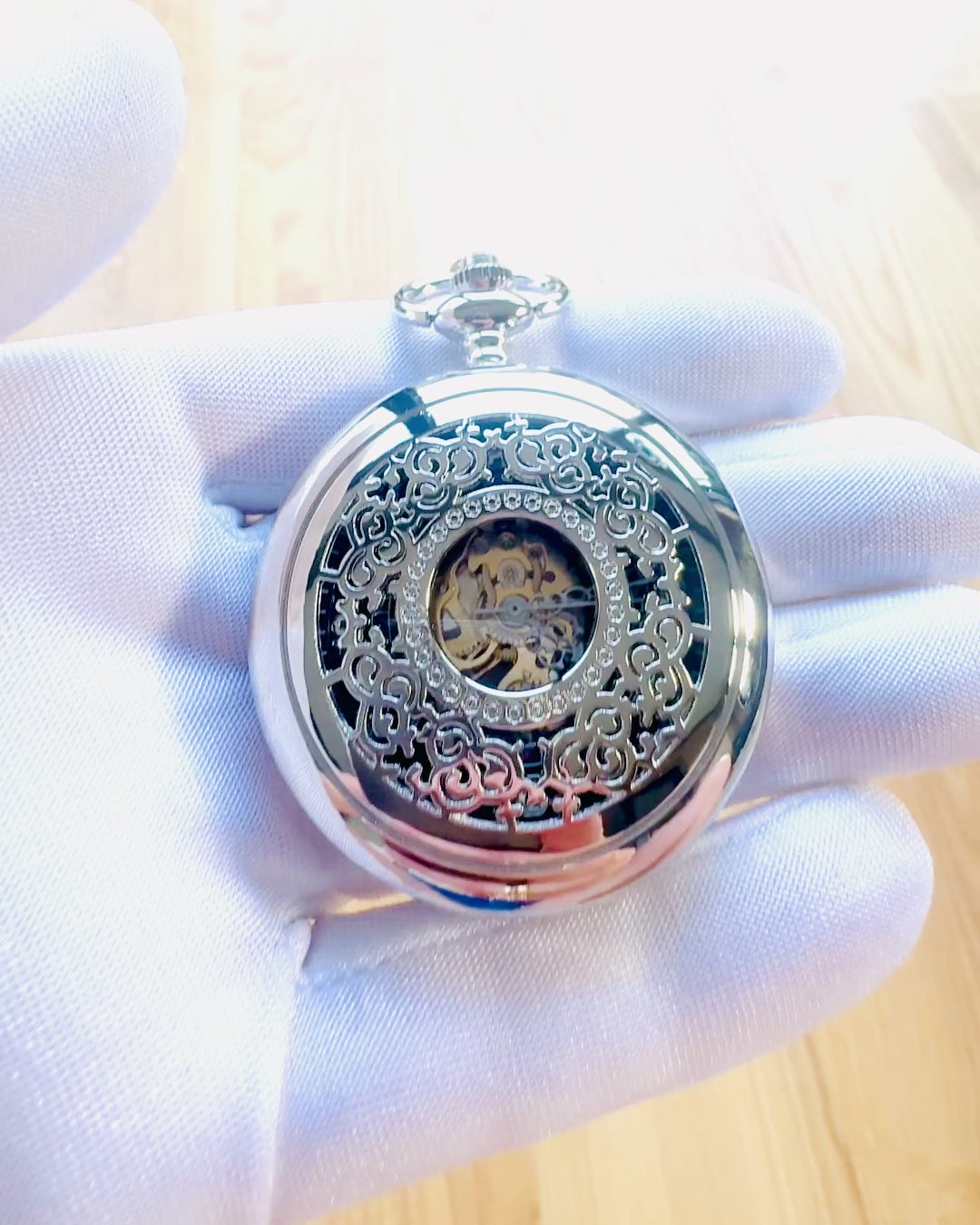 Zakhorloge "Eterna Elegantie", gepersonaliseerd cadeau, gravure. Kleur zilver