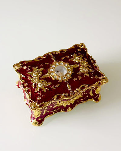 Vintage Stijl Sieraden Organizer – Metalen Schatkistje met Decoratieve Elementen