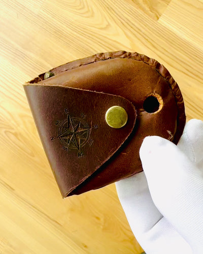 Leren Etui "Odkrywca" - voor compacte kompas of zakhorloge - mogelijkheid tot personalisatie met gravure