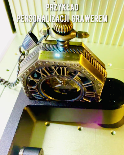 Klassieke Achtkantige Bruine Mechanische Zakhorloge in Steampunk Stijl - Tijdloos