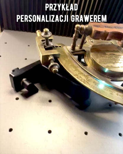 Sekstant Premium met Antiek Kompas - mogelijkheid tot personalisatie met gravure