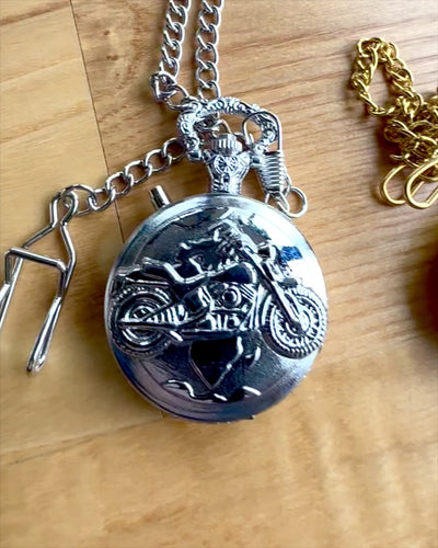 Zakhorloge "Motocyklowy Elegancik 2" – Graveren als cadeau, 3 kleuropties
