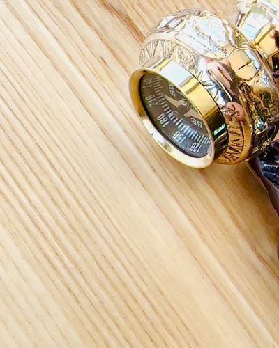 Kompasso Black - Wandelstok - Handgesneden Hout - Exclusieve Editie met Gravure Optie