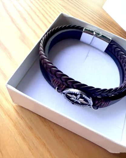 Armband "Compass Adventure" - mogelijkheid tot personalisatie met gravure als cadeau, 2 kleuropties om uit te kiezen