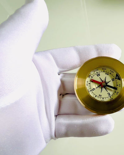 Navigatiekompas met Graveermogelijkheid, Messing, Klassiek Design – 5 cm