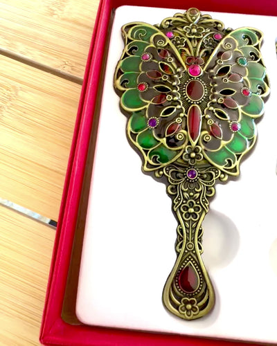 Spiegelset "Vlinderelegantie" met Kam