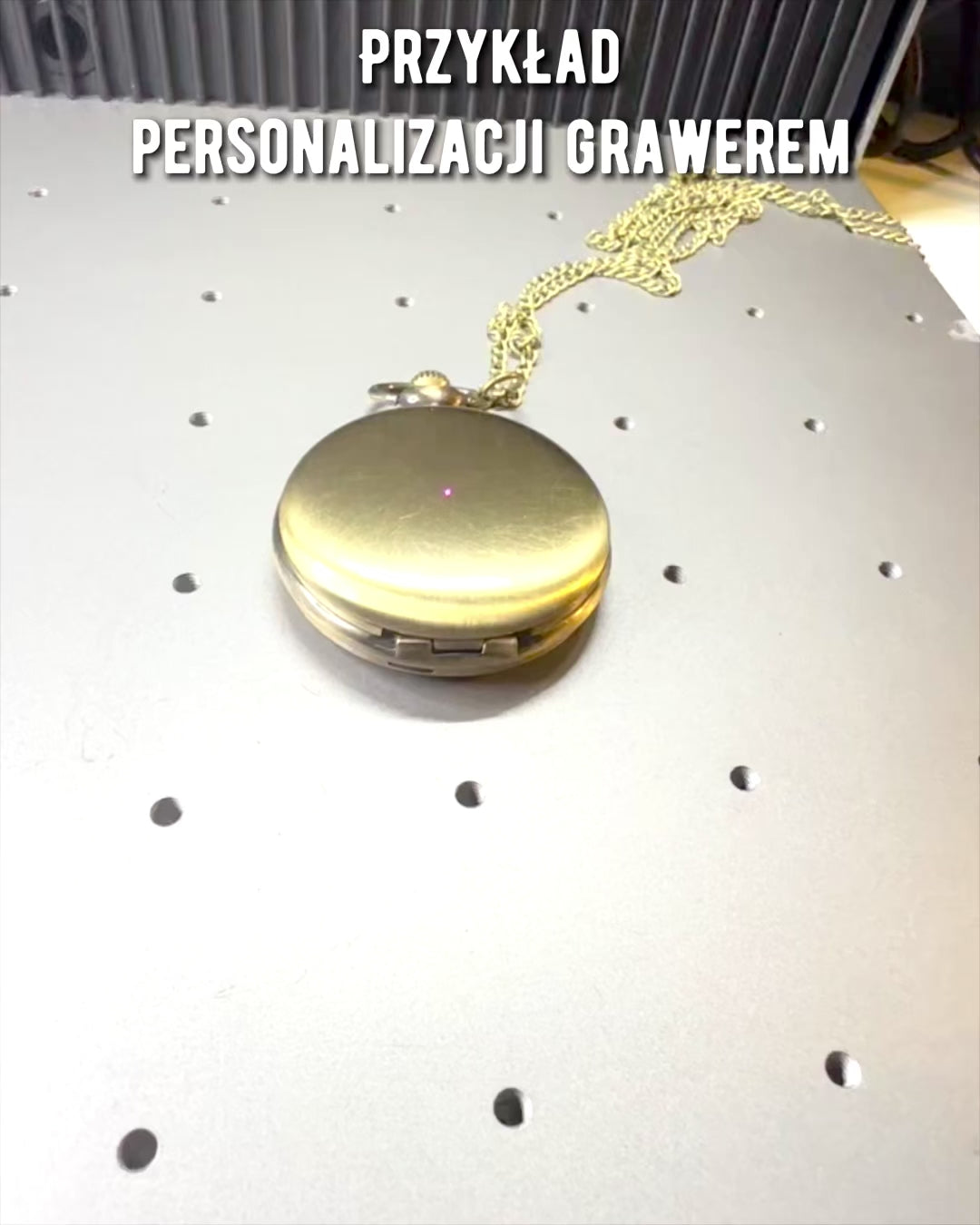 Vintage zakhorloge met personalisatiemogelijkheid - geborsteld goud