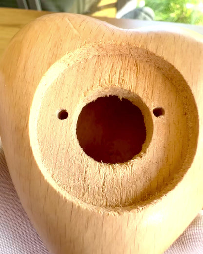 Houten hart, 9 cm doosje voor Geheim Gevoel, mogelijkheid tot personalisatie met gravure als cadeau