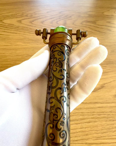 Vintage Kaleidoscoop “Emerald Dreams”, 15 cm – handgemaakt, met mogelijkheid tot personalisatie door gravure als cadeau