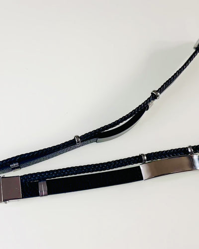 Herenarmband van PU-leer en roestvrij staal met graveermogelijkheid – Verkrijgbaar in twee kleuropties