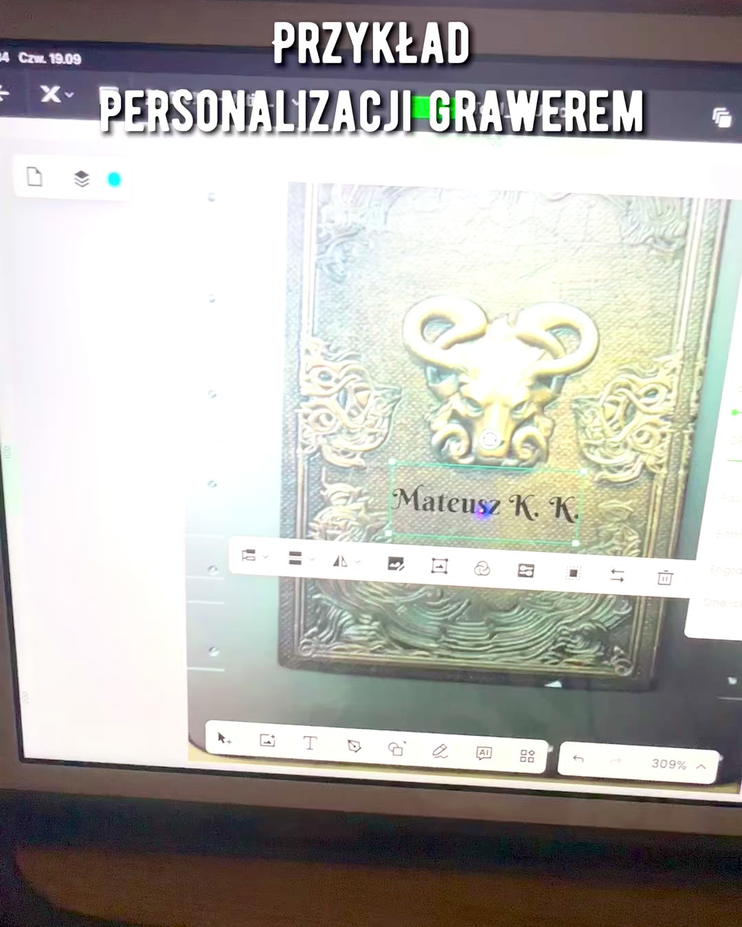 Magiczny Notes, notitieboek "Boski Byk" - Elegante en Unieke Papeterie, personalisatie met gravure