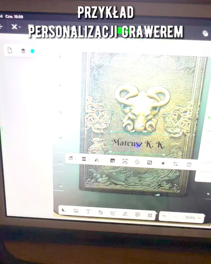 Magiczny Notes, notitieboek "Boski Byk" - Elegante en Unieke Papeterie, personalisatie met gravure
