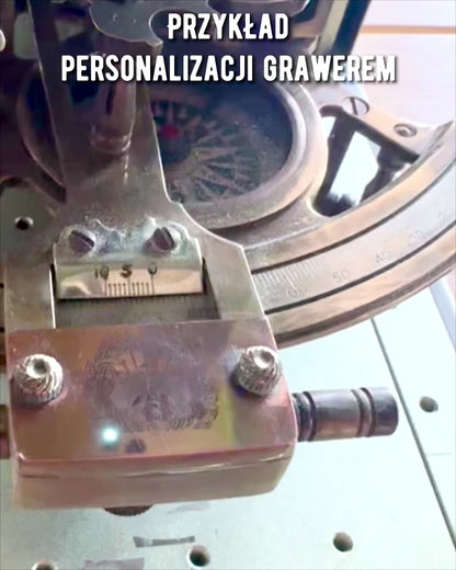 Sekstant Premium met Antiek Kompas - mogelijkheid tot personalisatie met gravure