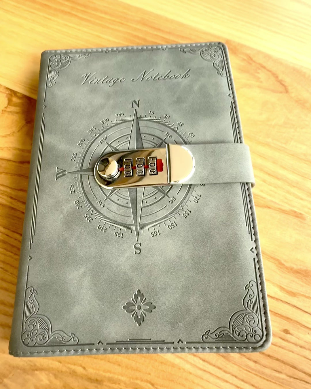 Secret Notitieboek A5 Vintage met codeslot - Kies Jouw Stijl, personalisatie met gravure als cadeau