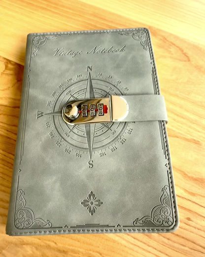 Secret Notitieboek A5 Vintage met codeslot - Kies Jouw Stijl, personalisatie met gravure als cadeau