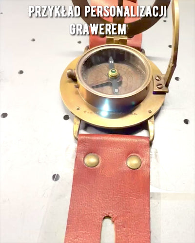 Zonnewijzer "Antieke Kompas", polshorloge met kompas, mogelijkheid tot personalisatie met gravure