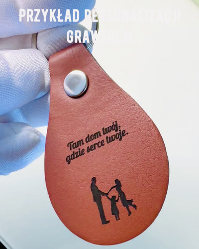 PU Leren Sleutelhanger met Personaliseerbare Gravure - Verkrijgbaar in 5 Kleuren