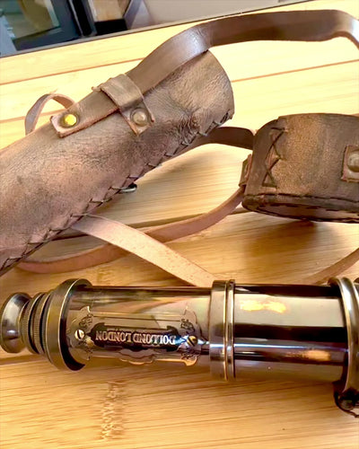 Premium Luneta "Voyager" met Gegraveerde Telescoop en Etui van Echt Leer, mogelijkheid tot personalisatie met gravure als cadeau