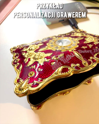 Vintage Stijl Sieraden Organizer – Metalen Schatkistje met Decoratieve Elementen