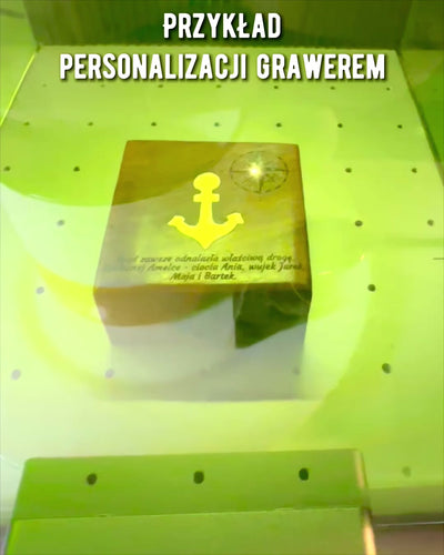 Houten doos voor compacte kompas "Maritime" - mogelijkheid tot personalisatie met gravure