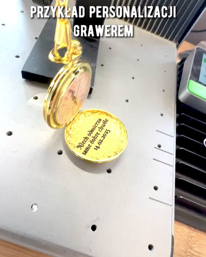 Gouden Retro Stijl Zakhorloge met Graveermogelijkheid