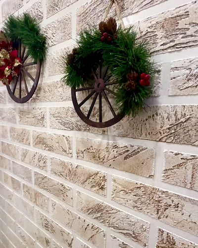 Decoratieset 3 x Kerstkransen "Vrolijke Ster" - mogelijkheid tot personalisatie met gravure als cadeau