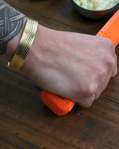 Tibetaanse messing armband Gouden blad – Brede tribal