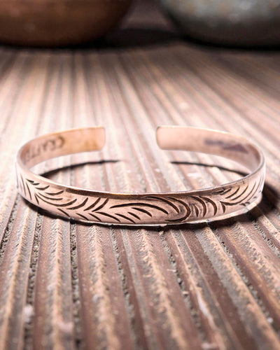 Tibetaanse koperen armband Energie van de natuur – Smalle krullen