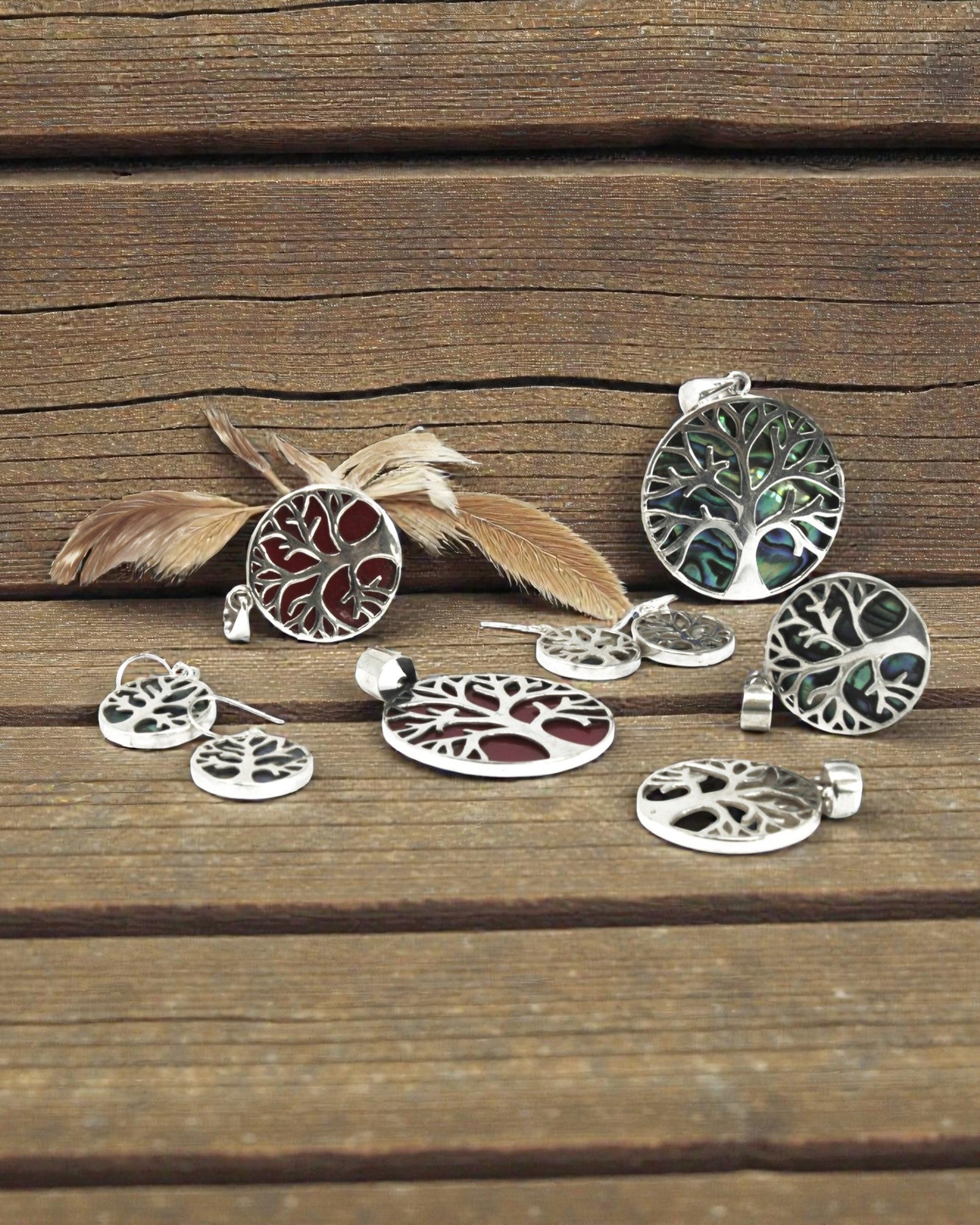 Zilveren hanger Levensboom 30 mm – Coral Spirit