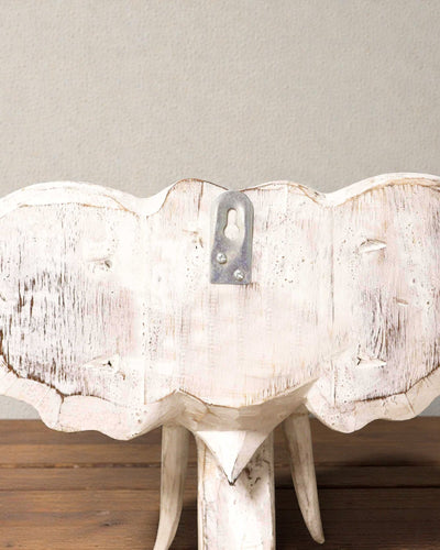 Grote olifantenkop 29x26 cm – Wit en goud