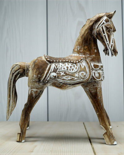 Middelgroot antiek paard 25 cm – Klassieke Oriëntaalse sculptuur