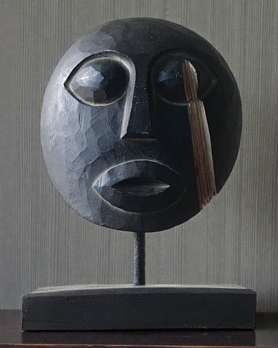 Timorees masker Voorouderbewaker 27x20 cm – Zwart