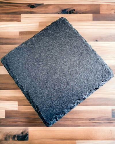 Onderzetter voor koffie, thee van Natuurlijke Steen met Gepersonaliseerde Gravure – Vierkant, cirkel, zeshoek, 10 cm